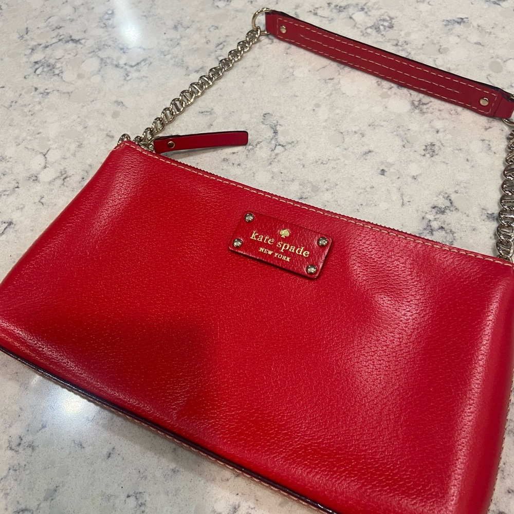 Kate Spade Red Leather Chain Bag